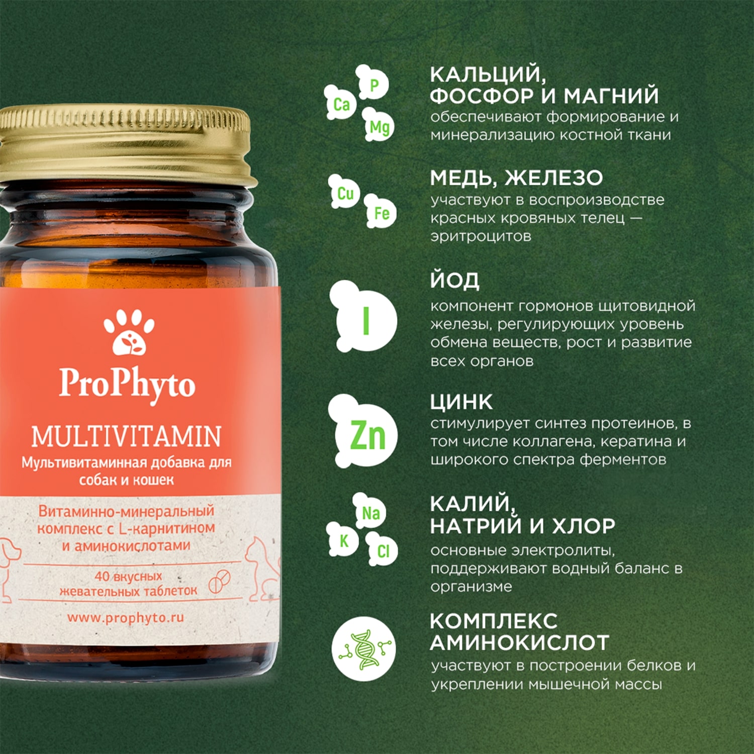 Витамины ProPhyto Мультивитамин таблетка для животных 40 шт 4