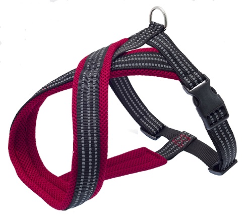 Шлейка Каскад Х-образная нейлон с мягкой подкладкой красная для собак 2,5*50*60-70 см
