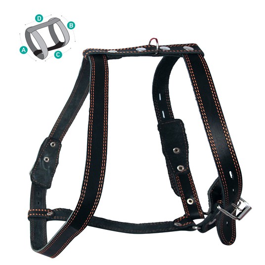 Шлейка Гамма нат кожа коричневый для собак 2,5*83-95 см