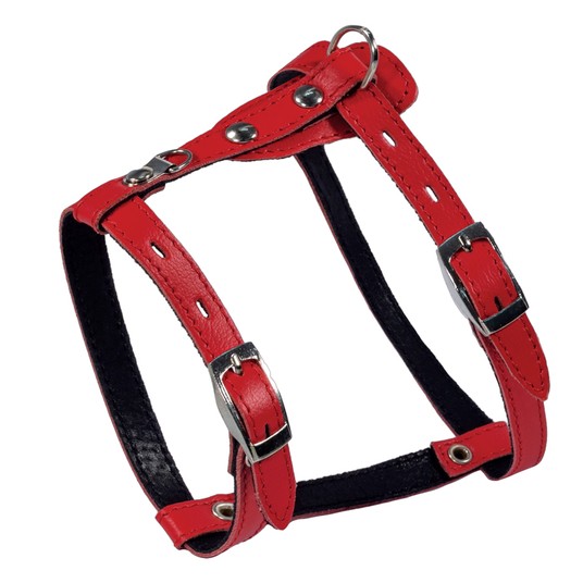 Шлейка Гамма Моника нат кожа красный для собак 28-34 см