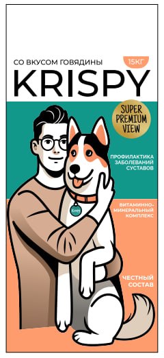 Krispy Adult All breeds Говядина для собак 15 кг 