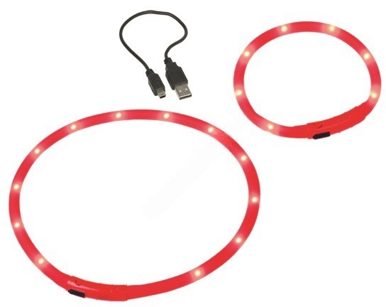 Ошейник Nobby светодиодный на аккумуляторах красный для собак 40 см 