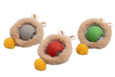 Игрушка Wogy Шар-зайка интерактивный с хвостиком 3 режима для кошек 17*5 см