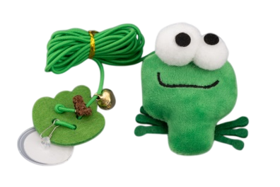 Игрушка Wogy Лягушка с колокольчиком и мататаби с наклейкой для кошек