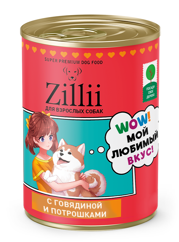 ZiLLii Adult Говядина с потрошками консервы для собак