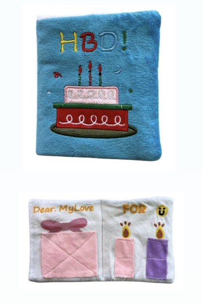 Игрушка PetFashion Открытка Happy Birthday голубой для собак 21 см