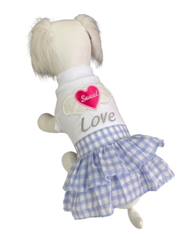 Платье  голубое PetFashion Сердечко для собак