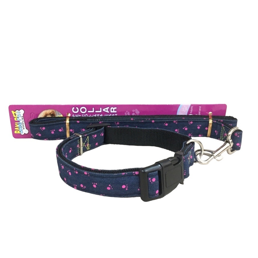 Комплект PetFashion Лапочка поводок и ошейник синий для животных 2,5*120 см