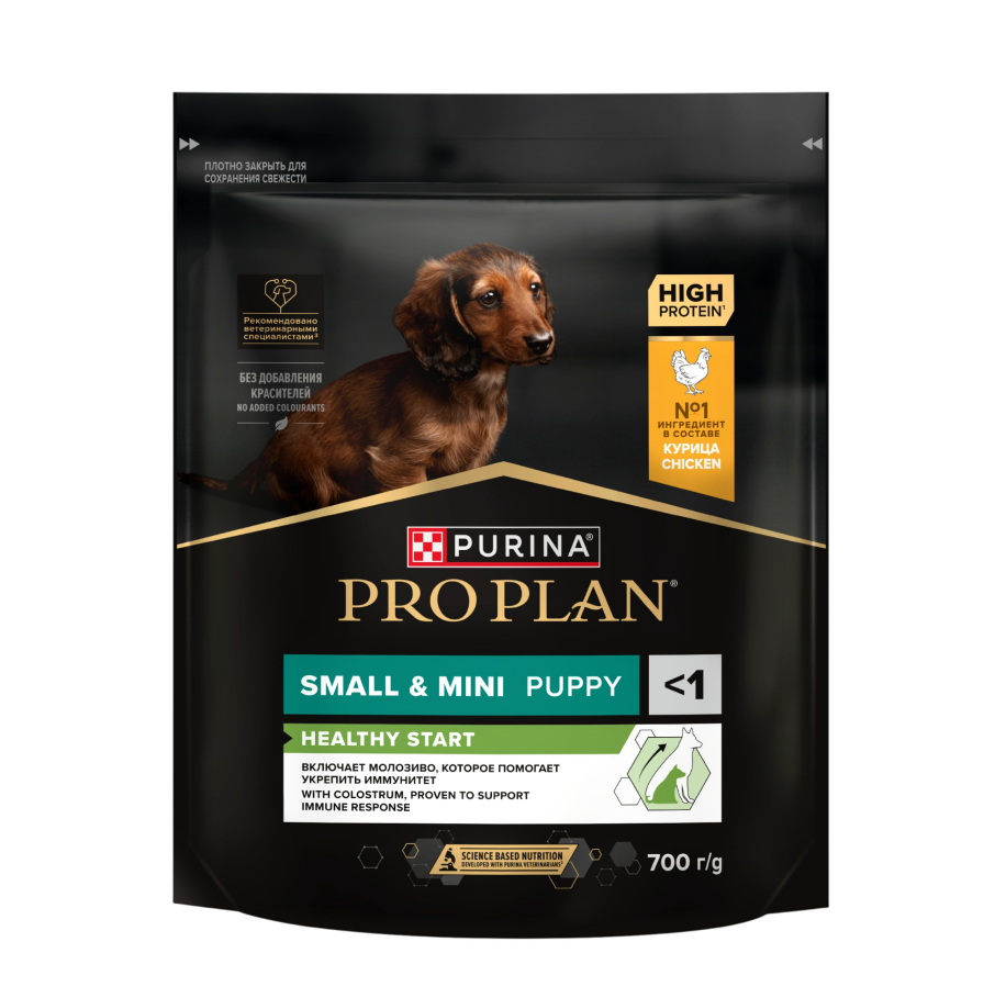 Pro Plan Small & Mini Puppy  для щенков мелких и карликовых пород, с высоким содержанием курицы