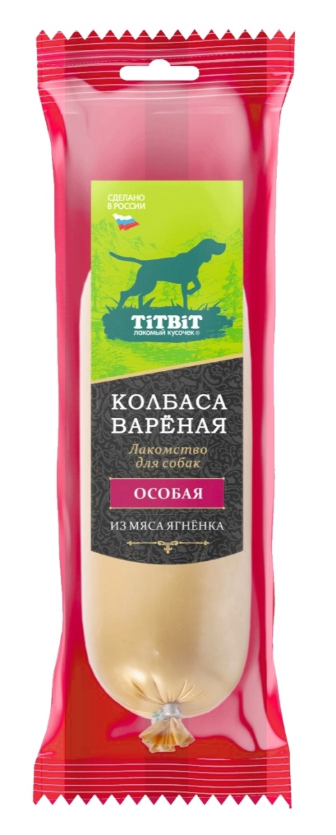 Колбаса вареная TitBit Особая из мяса ягненка для собак 150 г