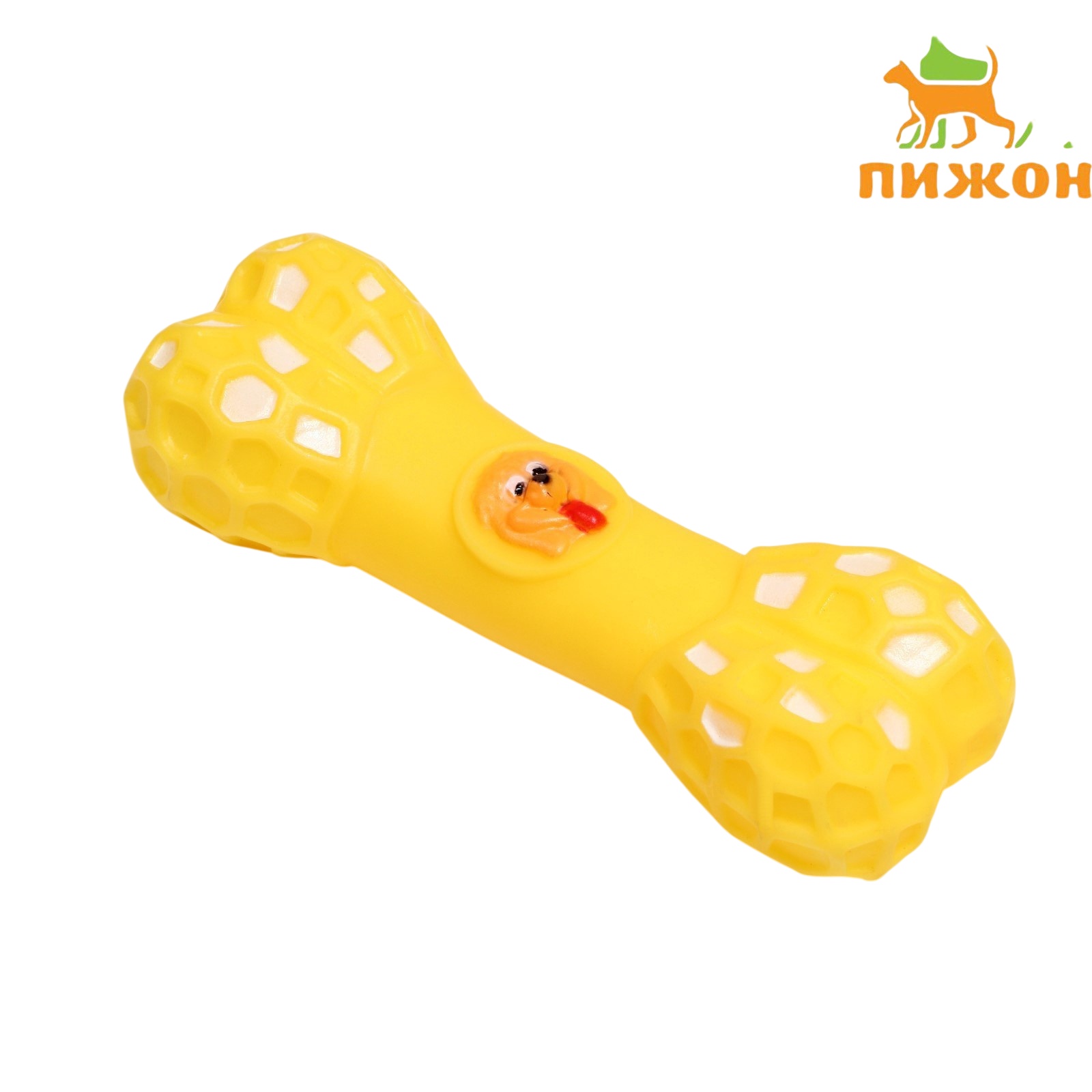 Игрушка Пижон Кость с мордочкой пищащая для собак 15 см