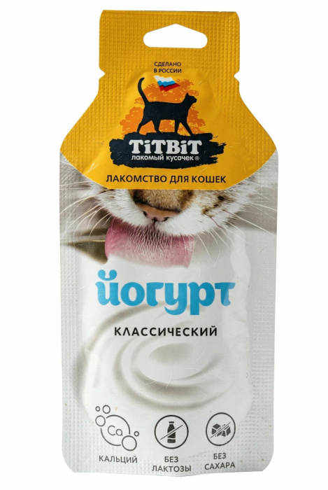 Лакомство TitBit Йогурт классический кошек 15 г