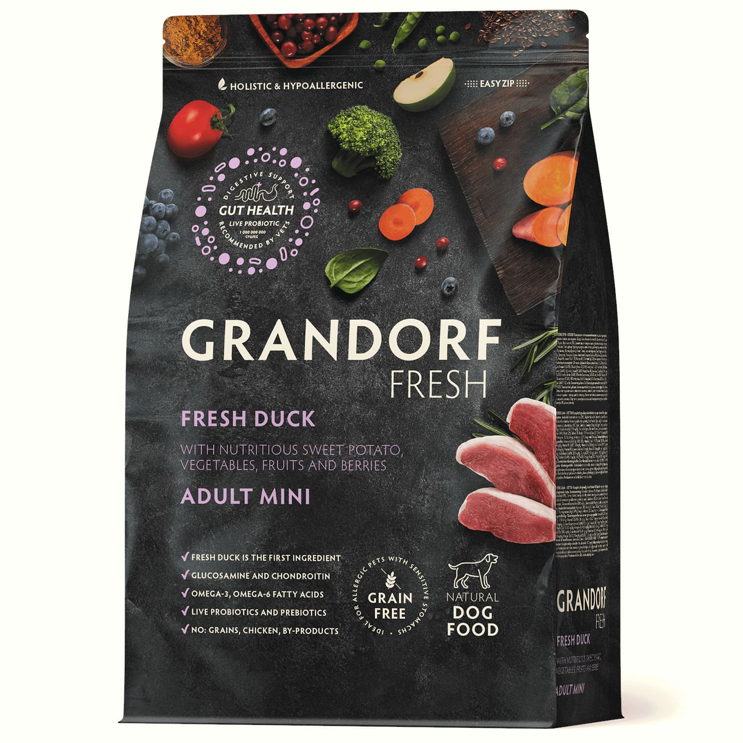Grandorf Fresh Adult Mini утка/индейка/батат для собак