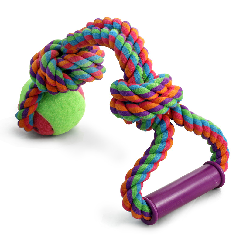 Грейфер веревка Triol цветн ручка 2 узла, мяч XJ109 для собак