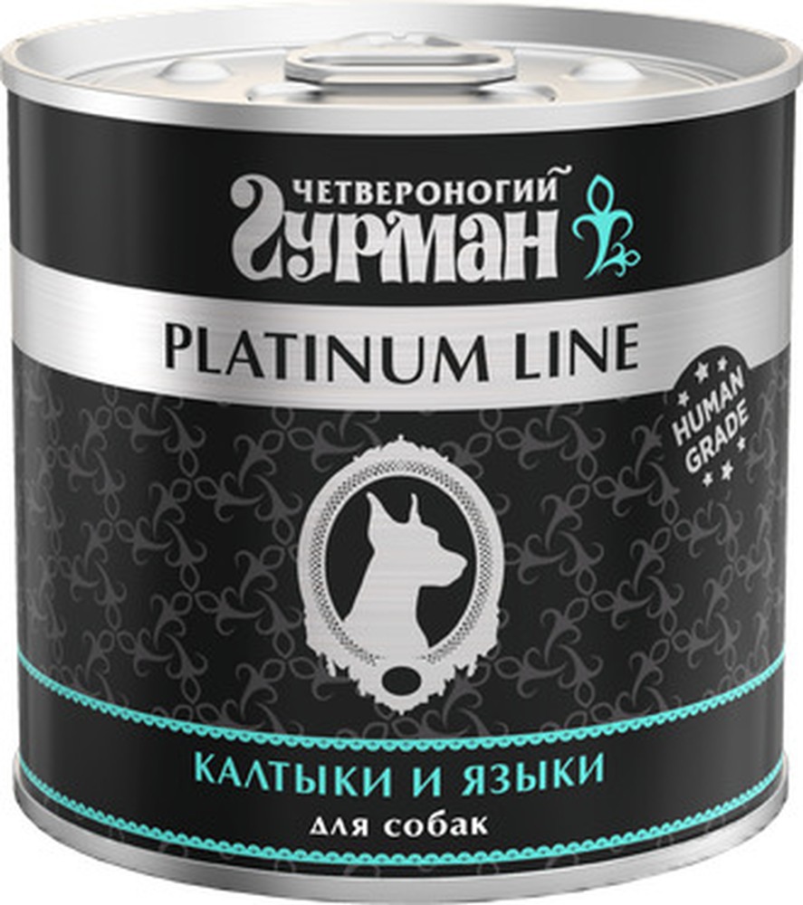 Четвероногий Гурман Platinum Калтык/Язык в желе конс для собак 240 г 1