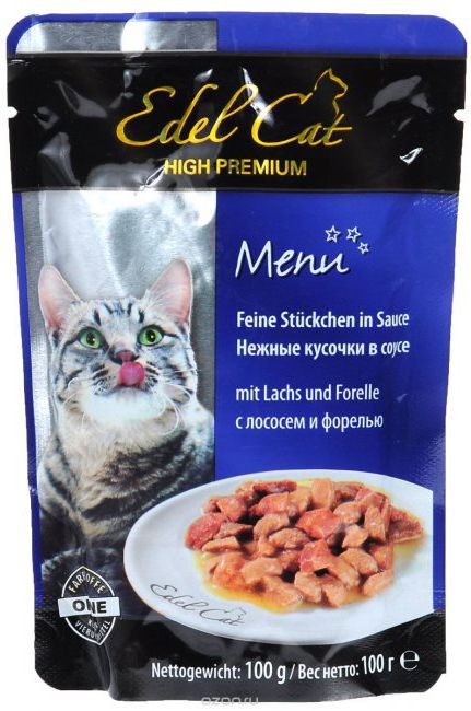 Edel Cat Лосось/форель соус пауч для кошек 100 г 1