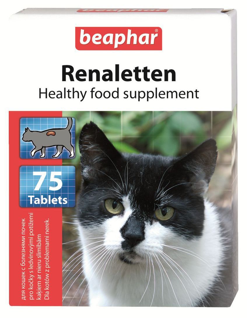 Beaphar Renaletten витаминная добавка для поддержания функции почек для кошек 75 шт 1