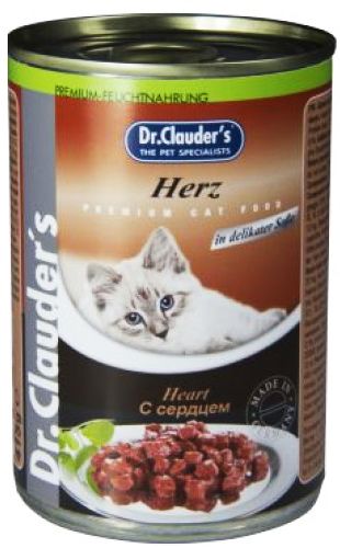 Dr. Clauder's Сердце в соусе консервы для кошек 415 г 1