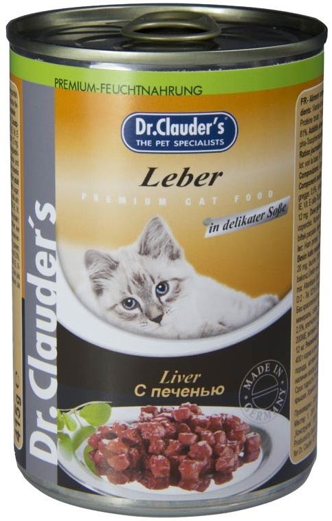 Dr. Clauder's Печень в соусе консервы для кошек 415 г 1