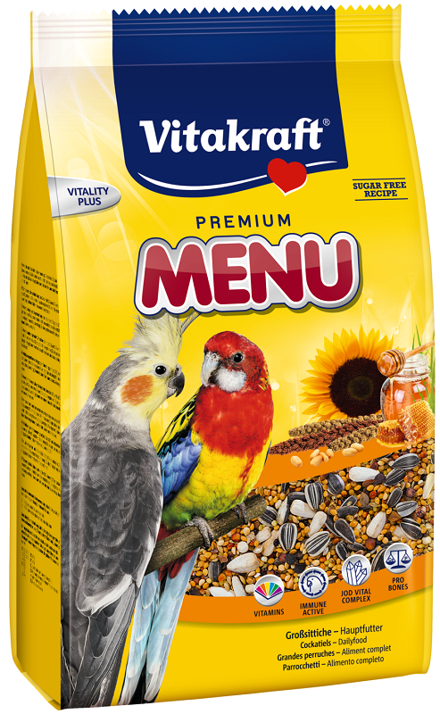 Vitakraft Premium Menu корм для средних попугаев 1 кг 1