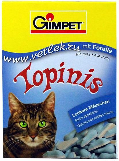 GimCat Topinis витаминная добавка Молоко/Таурин мышки для кошек 180 шт 1
