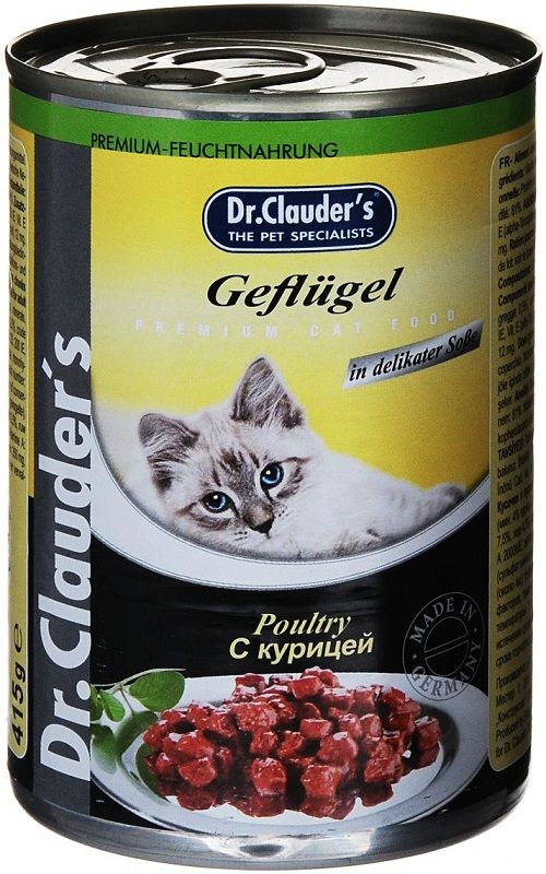 Dr. Clauder's Курица в соусе консервы для кошек 415 г 1