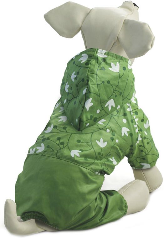 Дождевик TRIOL "Подснежники" зеленый для собак 40см XL унисекс 1