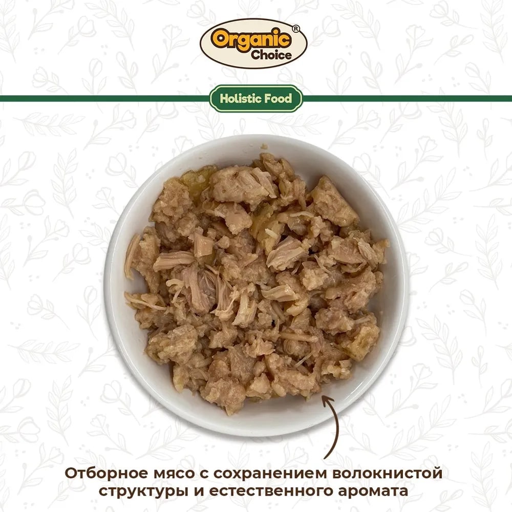 Organic Сhoice Holistic индейка конс для щенков 100 г 3