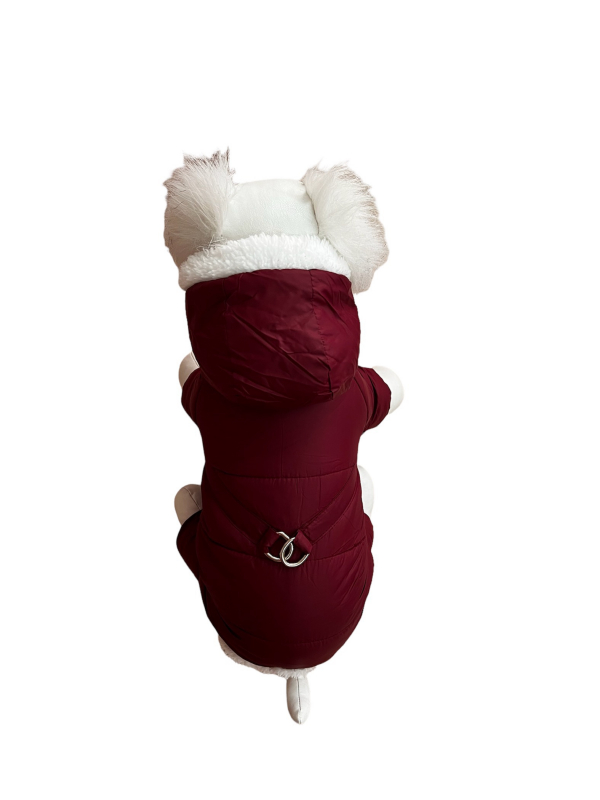 Комбинезон-шлейка PetFashion мех бордо для собак 2