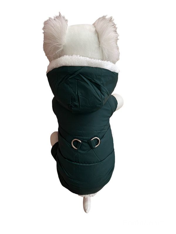 Комбинезон-шлейка PetFashion мех зеленый для собак 2