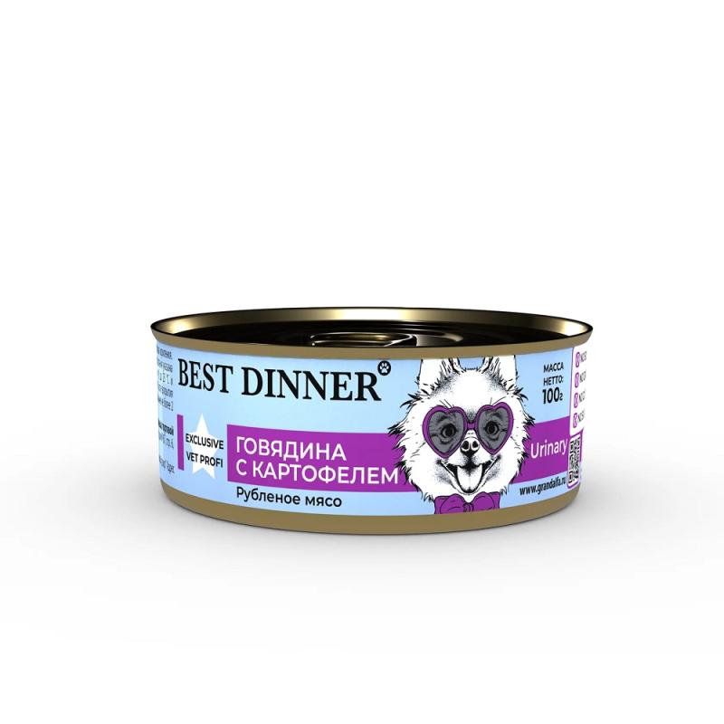 Best Dinner Exclusive Vet Profi Urinary Говядина/Картофель конс. для собак 100 г 2