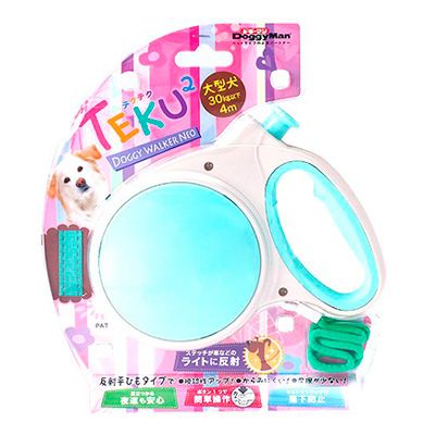 Рулетка TEKU со светоотраж покр (до 20 кг) лента 4 м зеленый для собак