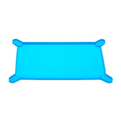 Коврик-лоток силиконовый для пеленок с бортиком высотой 15см голубой средний для собак 44*31*1,5см 1