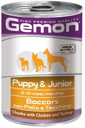Gemon Puppy & Junior Курица/Индейка консервы для щенков 415 г 1