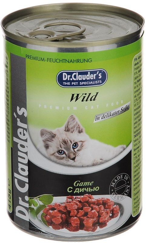 Dr. Clauder's Дичь в соусе консервы для кошек 415 г 1