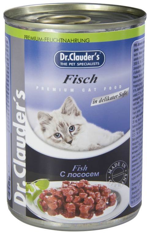 Dr. Clauder's Рыба/лосось в соусе консервы для кошек 415 г 1