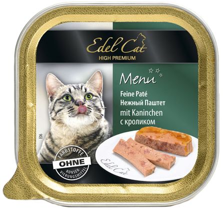 Edel Cat Кролик паштет консервы для кошек 100 г 1