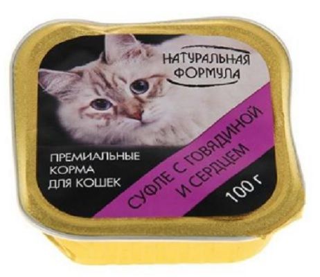 Натуральная Формула Говядина/сердце суфле ламистер для кошек 100 г 1