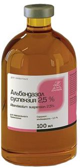 Альбендазол сусп 2,5% антигельминтик д/жиа 100 мл 1