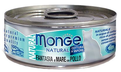 Monge Cat Natural Морепродукты/курица консервы для кошек 80 г