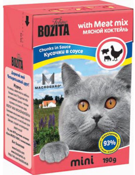 Bozita Feline mini Мясной коктейль в соусе тетрапак для кошек 190 г 1