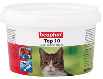 Beaphar TOP 10 Multi Vitamin витаминная добавка для кошек 180 шт 1