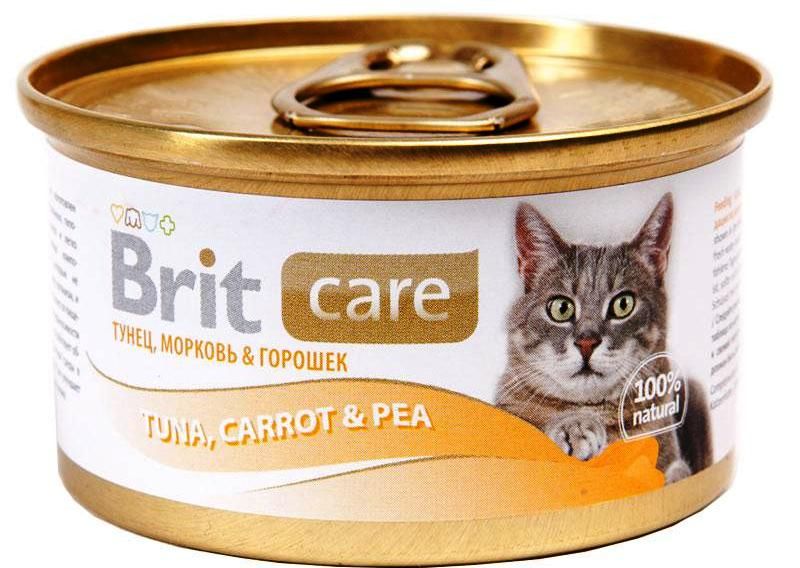 Brit Care Тунец/Морковь/Горошек конс для кошек 80 г 1