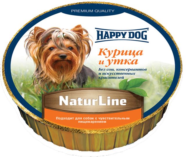 Happy Dog Курица/Утка лам для собак 125 г 1