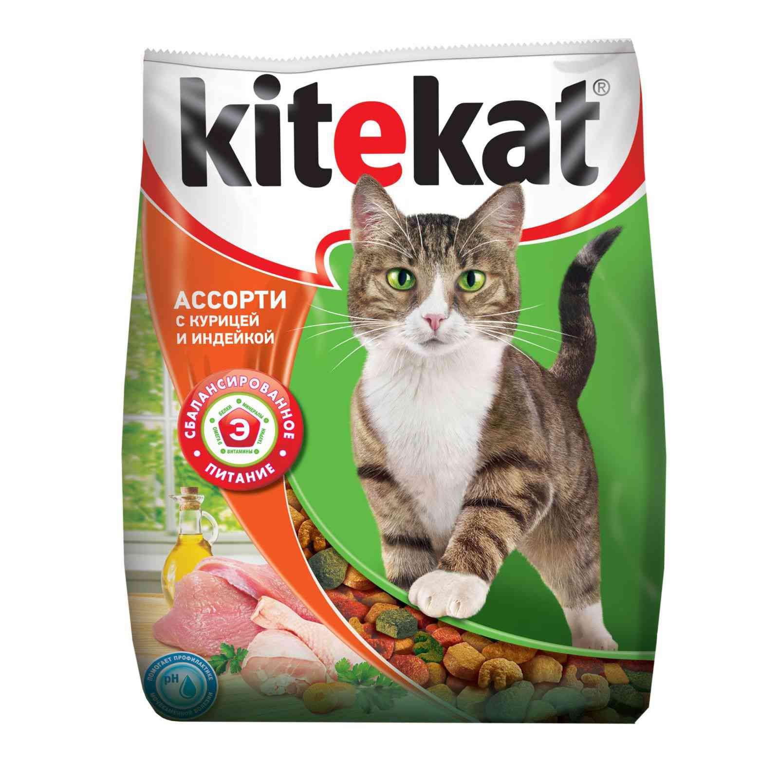 Kitekat Курица/Индейка для кошек 1,9 кг 1