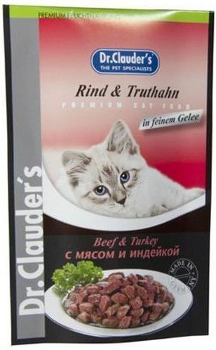 Dr. Clauder's Телятина/индейка пауч для кошек 100 г 1