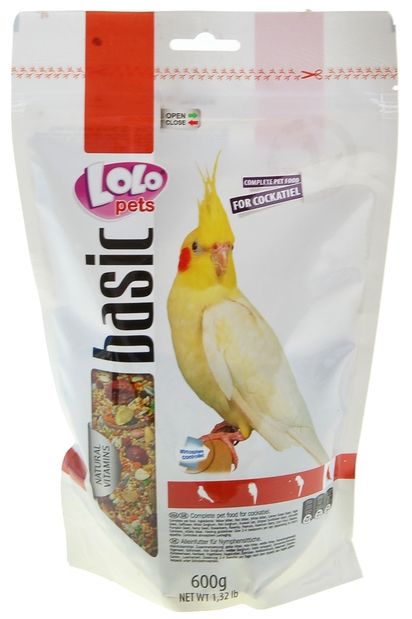 LoLo Pets basic корм для средних попугаев, пакет 600г 1
