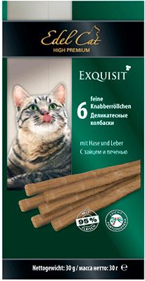 Колбаски Edel Cat Заяц/Печень для кошек 1