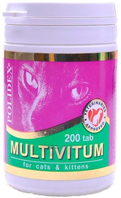 Polidex Multivitum витамины для кошек и котят 200 шт 1