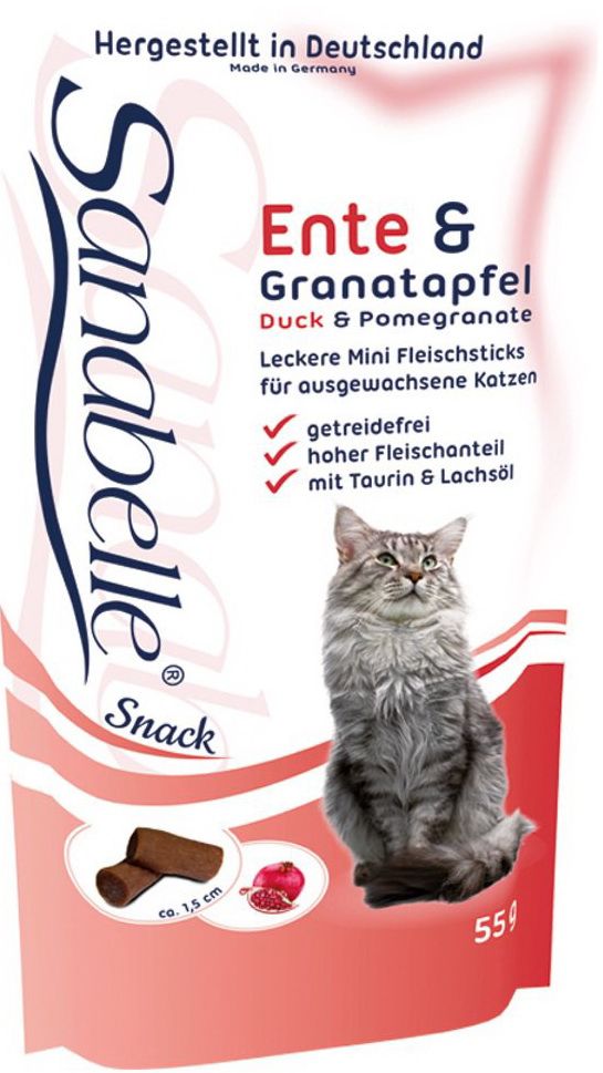 Лакомство Sanabelle Snack Утка/Гранат для кошек 55 г 1